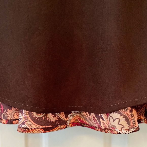 Worthington knee length skirt, size 6, Paisley print, BrownOrangeRedWhite colors - Picture 8 of 10